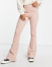 ASOS DESIGN Petite flare pants with cargo pocket detail in mink