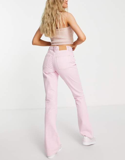 ASOS DESIGN flare jean in cosmo pink