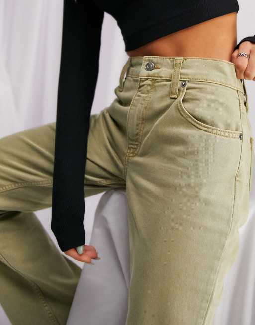 Pantalon Cargo Flare Femme Beige