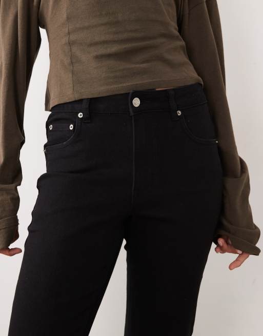 ASOS DESIGN flare jean with crease detail in black, 5 of 5