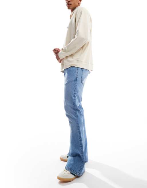 ASOS DESIGN flare jeans in light wash blue, 2 of 5