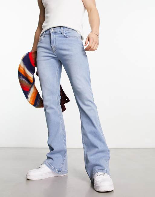 ASOS DESIGN flare jeans in light wash