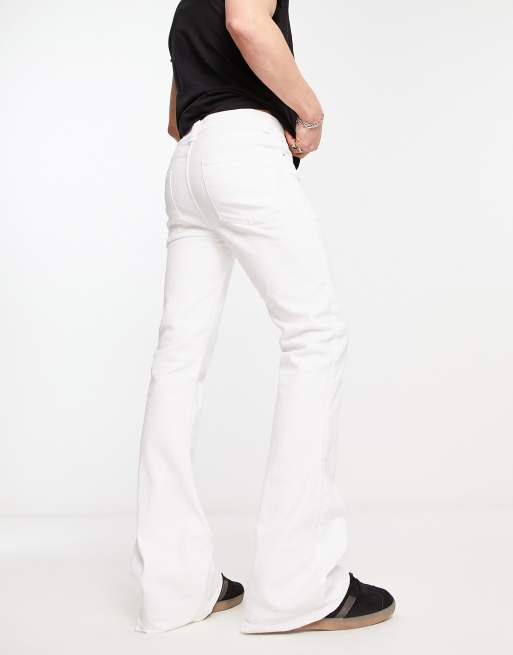 ASOS DESIGN Tall power stretch flare jean in white