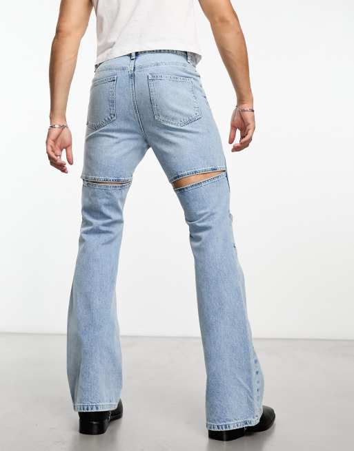 ASOS Flare Jeans in Light Wash in Blue for Men