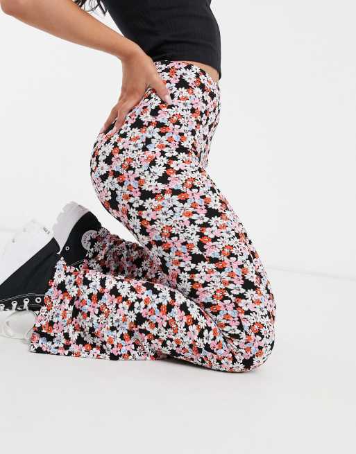 ASOS DESIGN cropped flare leggings in spot print