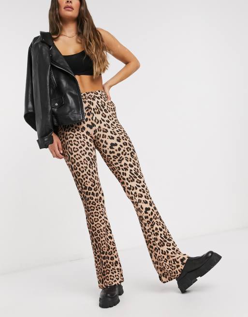 ASOS DESIGN two-piece flare pants in dark tiger print