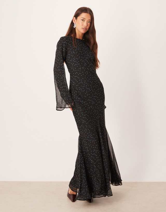 long flare dresses designs ASOS Design - Sleeve Maxi Dress - Women - Polyester - 6 US taylor12924 Flare Bottom The model SHEIN Maternity Casual Ditsy Ankara maxi gown Style:Liberty