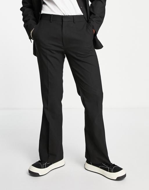 ASOS DESIGN Curve jersey extreme super flare suit pants in black