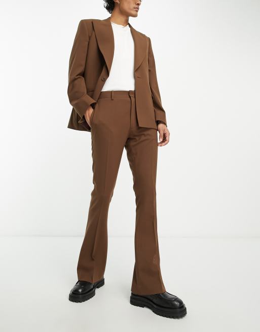 ASOS DESIGN Tall Knitted Flare Pants In Camel Part Of A Set, 48% OFF