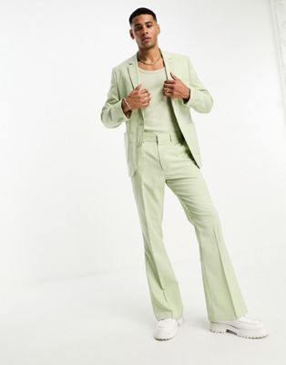 Light green viscose pant style suit 3170