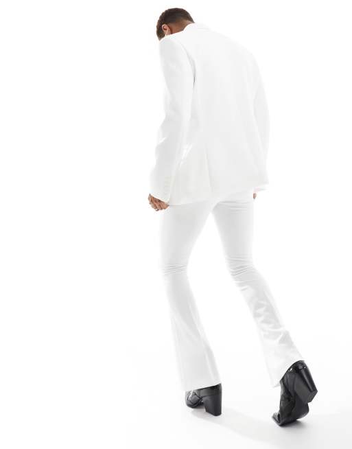 ASOS DESIGN flare suit pants in white | ASOS