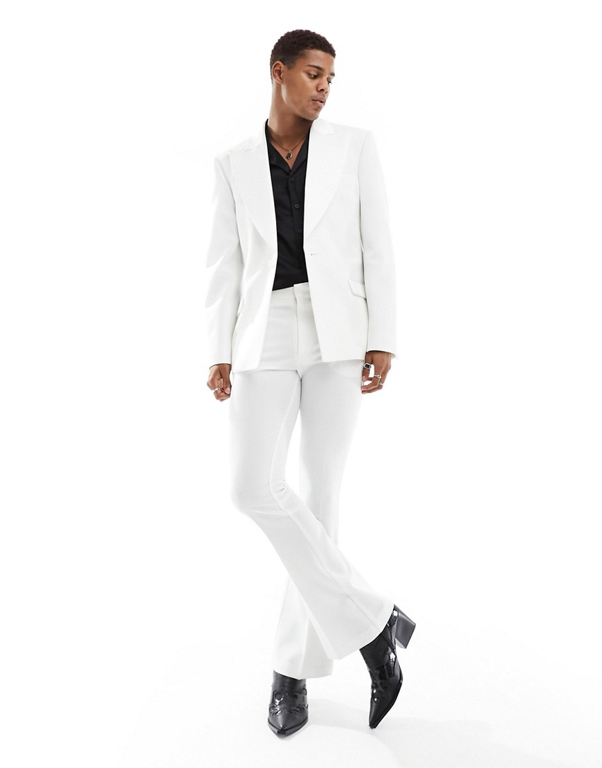 ASOS DESIGN flare suit trouser in white
