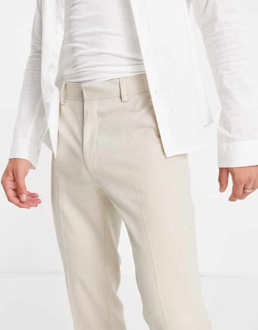 ASOS DESIGN flare suit trousers in beige