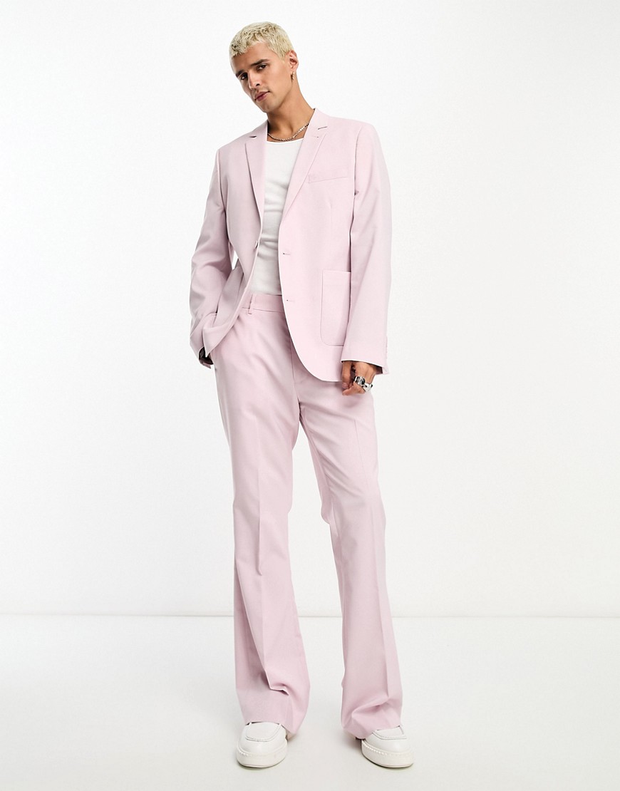 ASOS DESIGN flare suit trousers in purple