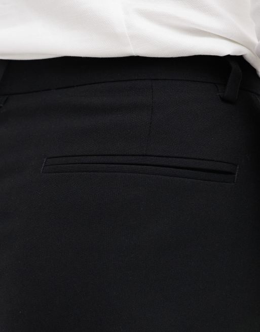 ASOS DESIGN flare tuxedo suit pants in black 