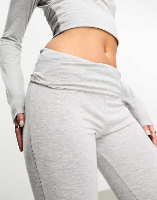 Tailored Pants Grey Yoga Pants Bershka Girls Grey Ribbed Jersey