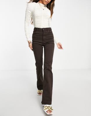 ASOS DESIGN flared jean In chocolate
