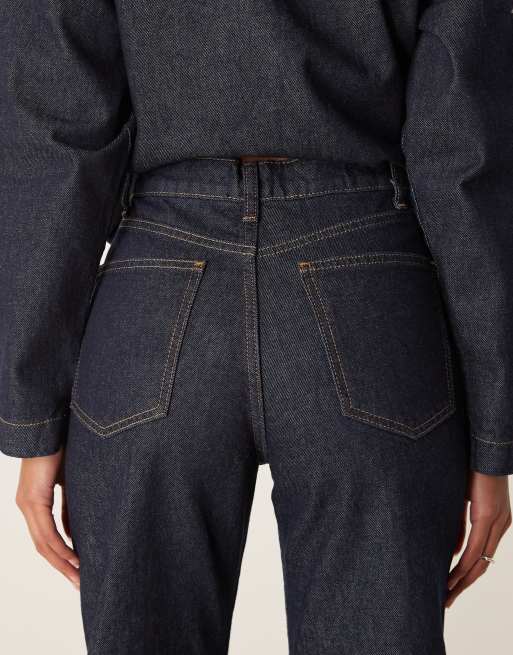 ASOS DESIGN flared jean with twin needle details in rinse wash