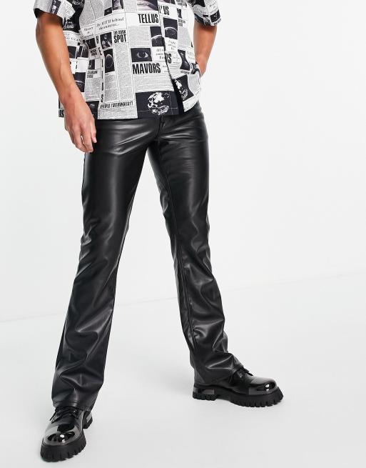 ASOS Skinny Jeans In Leather Look in Black for Men