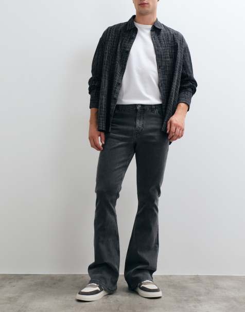 ASOS DESIGN flared jeans in dark wash gray - view 1