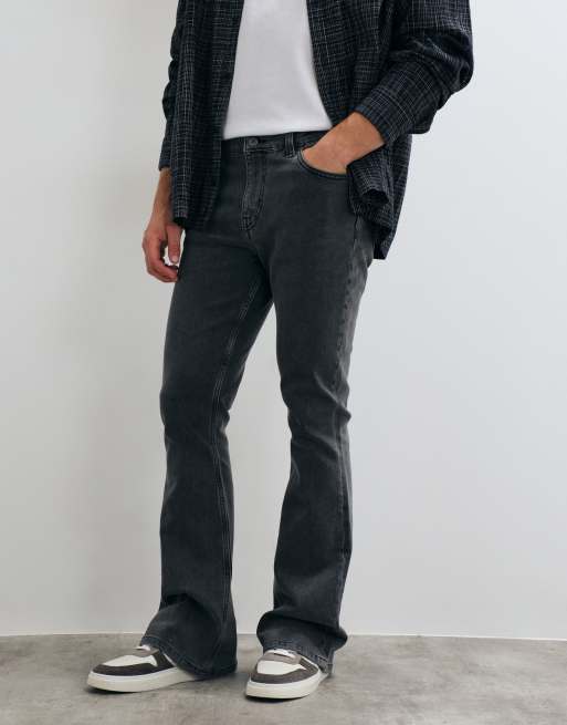 ASOS DESIGN flared jeans in dark wash gray, 2 of 5