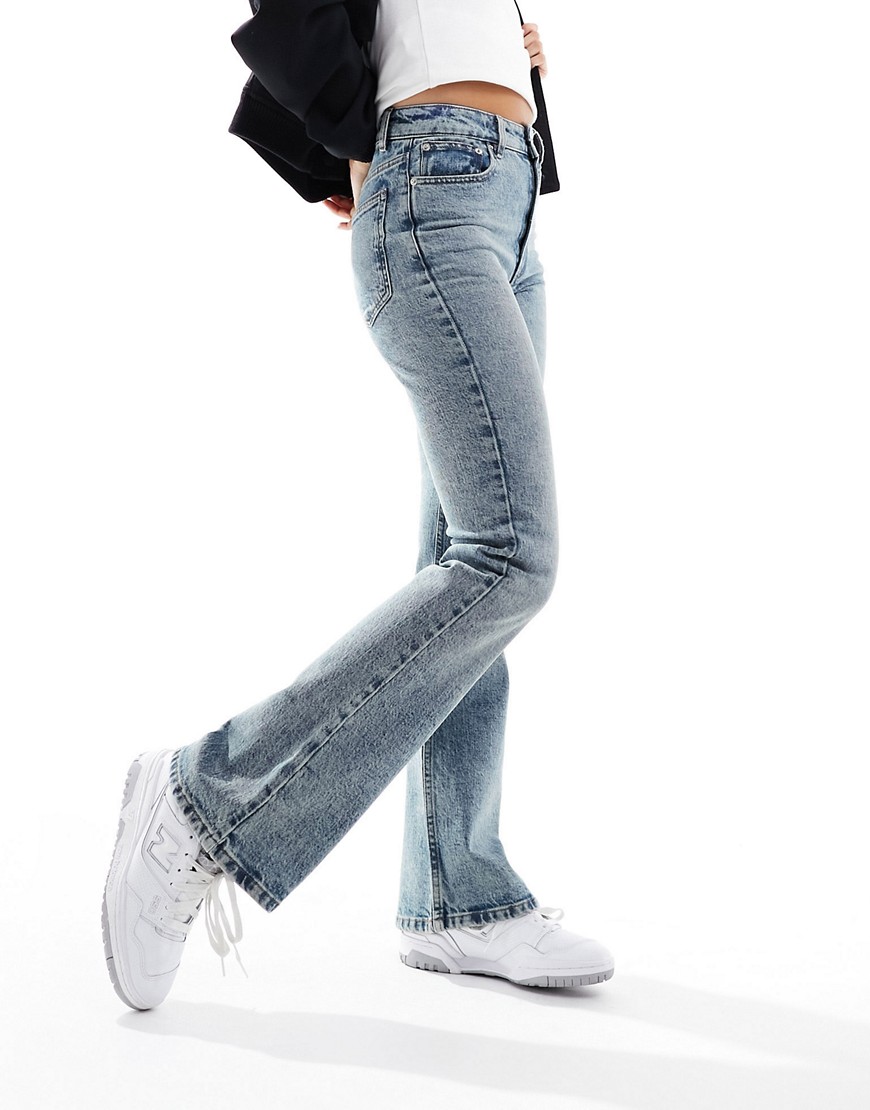 Asos Design Flared Jeans In Light Blue