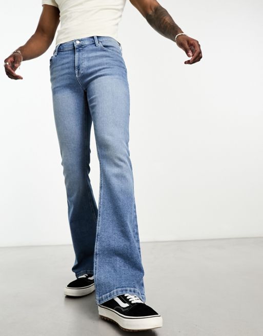 ASOS DESIGN flared jeans in light blue