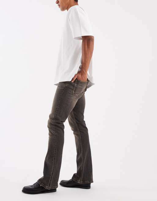 ASOS DESIGN flared jeans in washed brown, 2 of 5