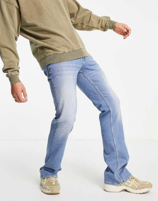 ASOS DESIGN - Flared jeans met stretch in medium wassing blauw 