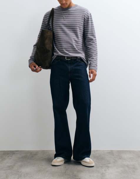 ASOS DESIGN flared jeans met wijde pijpen in donkerblauwe wassing - view 1