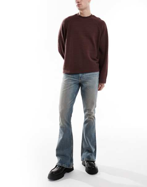 ASOS DESIGN - Flared jeans van stretchstof met lichte wassing in blauw - view 1
