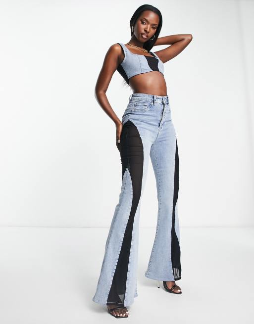 ASOS DESIGN flared jeans in light blue