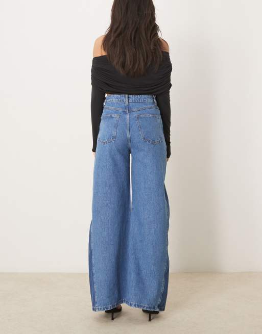 ASOS DESIGN flared jeans with two-tone panels | ASOS