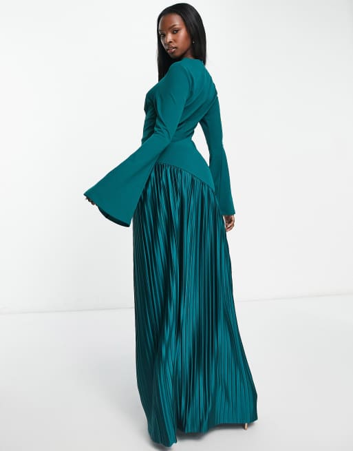 Asos pleated maxi outlet dress