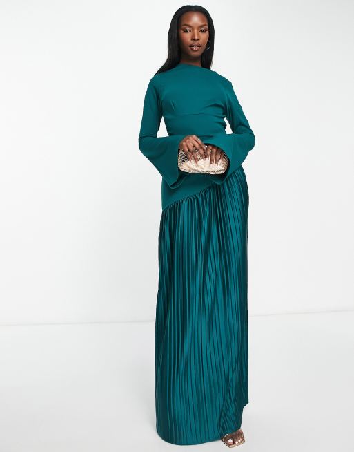 Maxi dress 2025 with flared sleeves