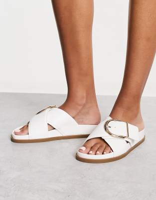  Flash buckle cross vamp flat sandals  