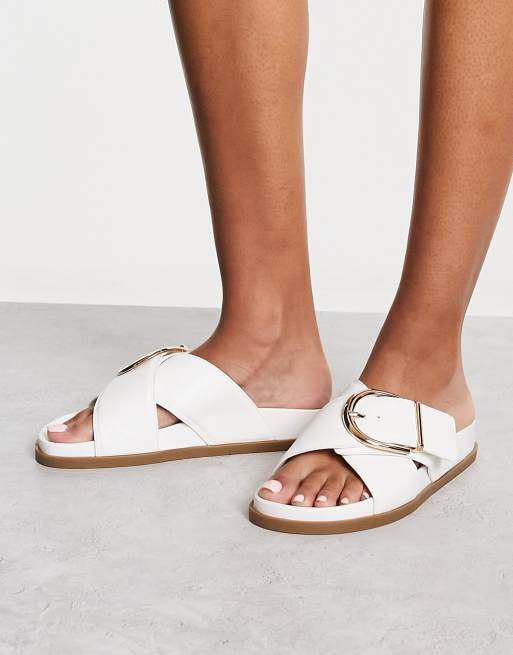 Asos white 2024 flat sandals