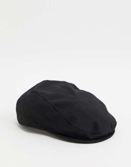 ASOS DESIGN flat cap in black, 2 of 4