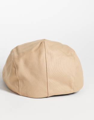 Asos Design Flat Cap In Brown
