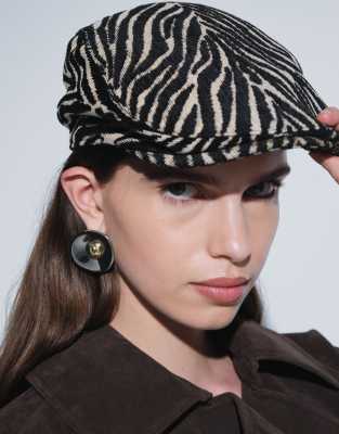 Asos Design Flat Cap In Multi