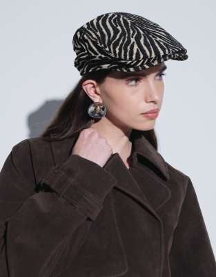 Asos Design Flat Cap In Multi