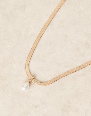 Asos Design Flat Chain Short Necklace