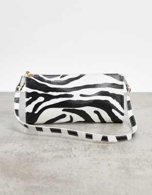 zebra print shoulder bag