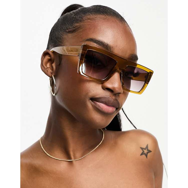 Flat top designer store sunglasses