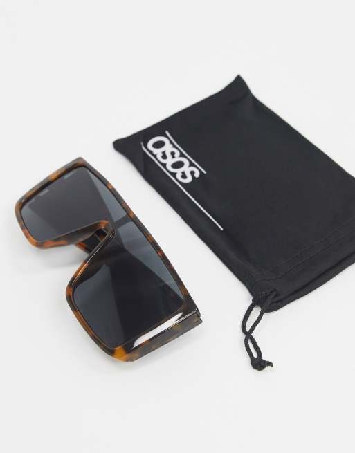 ASOS DESIGN visor sunglasses in black