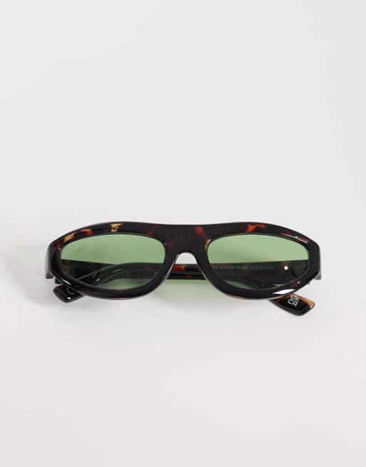 ASOS DESIGN – Flatbrow-Sonnenbrille mit Gestell in Schildpattoptik und braunen Gläsern, 3 von 3