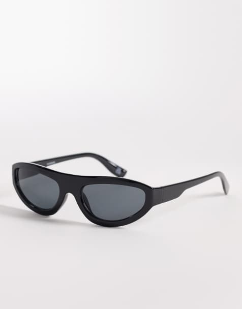 ASOS DESIGN flatbrow sunglasses with black frame and smoke lens - view 1