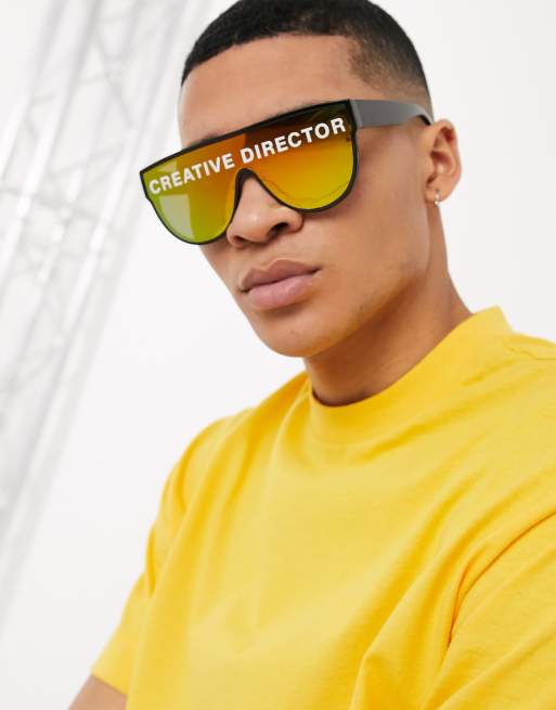 ASOS DESIGN visor sunglasses in black