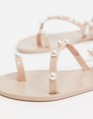 pearl jelly sandals