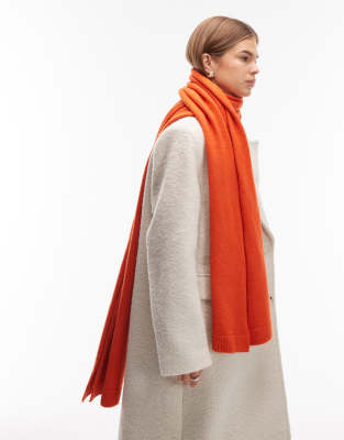 ASOS DESIGN - Flauschiger Strickschal in Orange